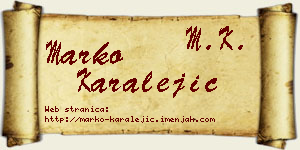 Marko Karalejić vizit kartica